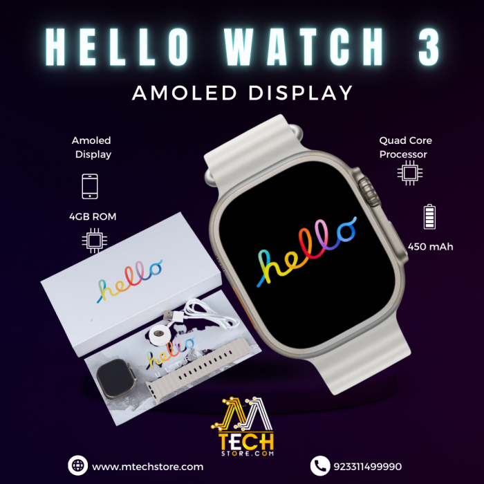 Smartwatch Hello Watch 3 + Plus Ultra 4gb Amoled 49mm 2024